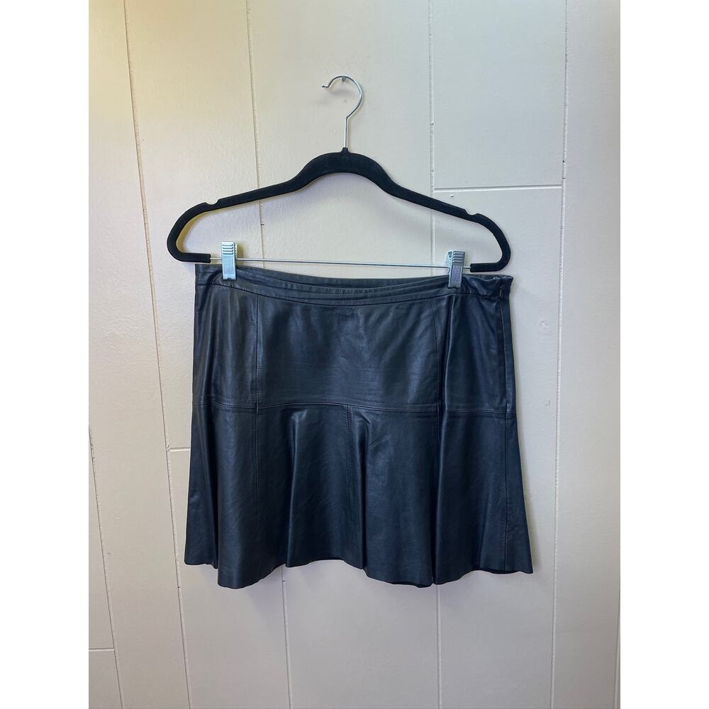 Joie Women's Size Large Black Leather Mini Skirt